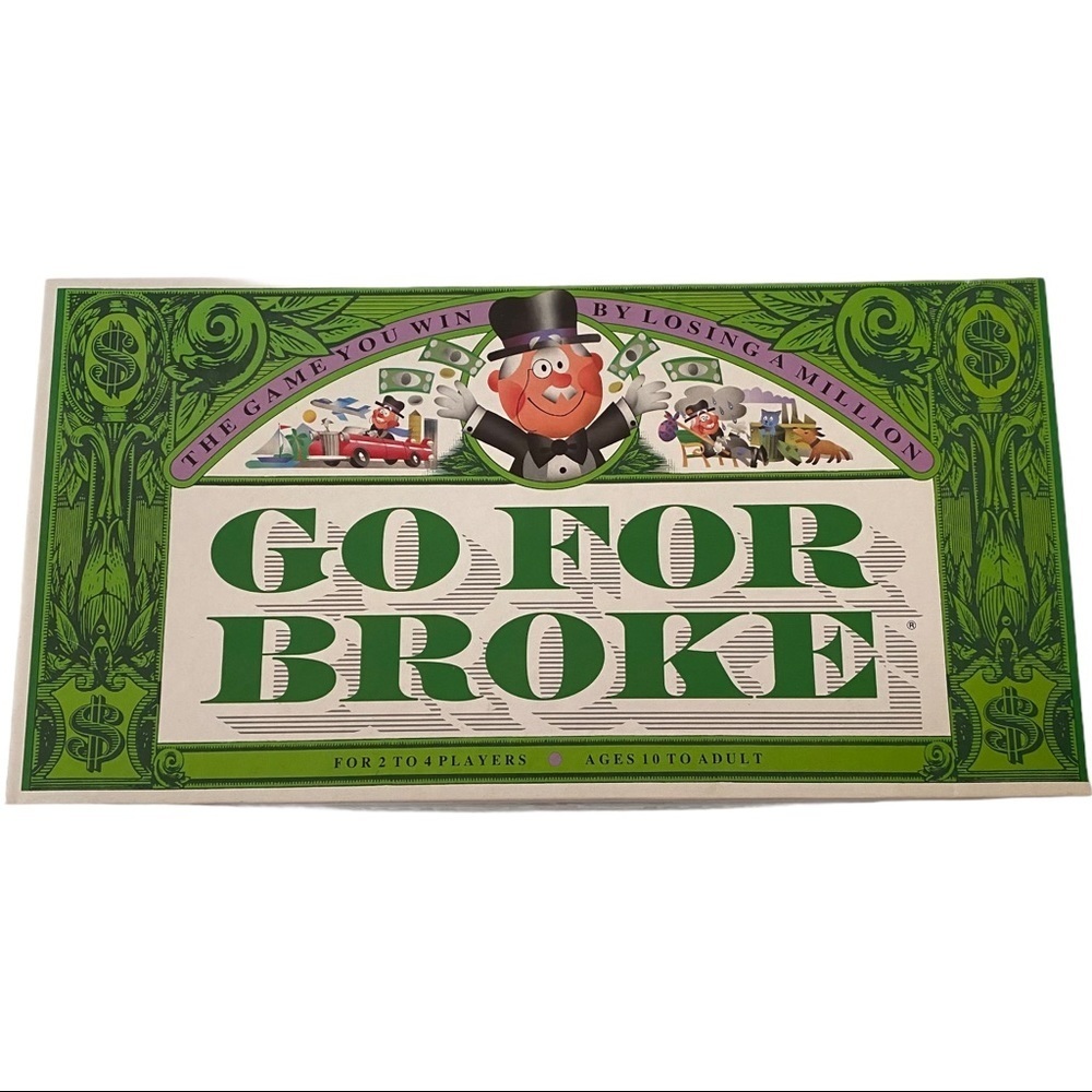 Vtg 1992 Go For Broke Board Game Ages 10 Up